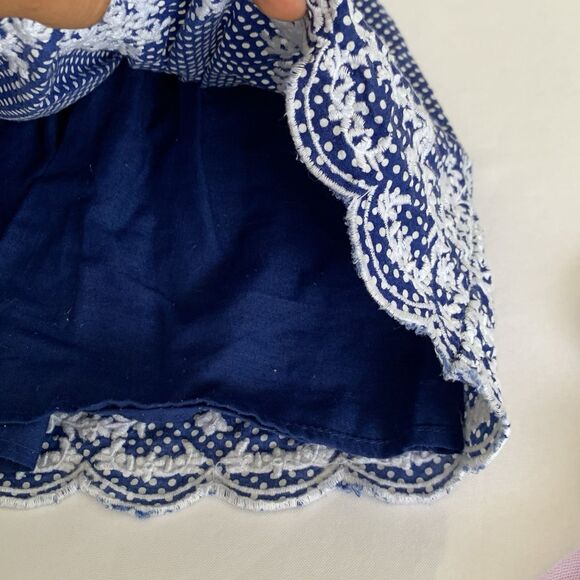 Jillians Closet Dress Baby 3-6M Navy Polka Dot Smocked Ruffle Cute Boho Event - Picture 5 of 8